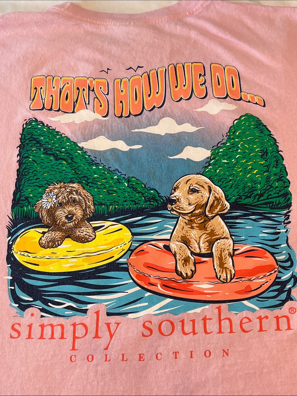 Simply Southern XXL Pink Dog River Float Graphic T-Shirt “That’s How We Do”
